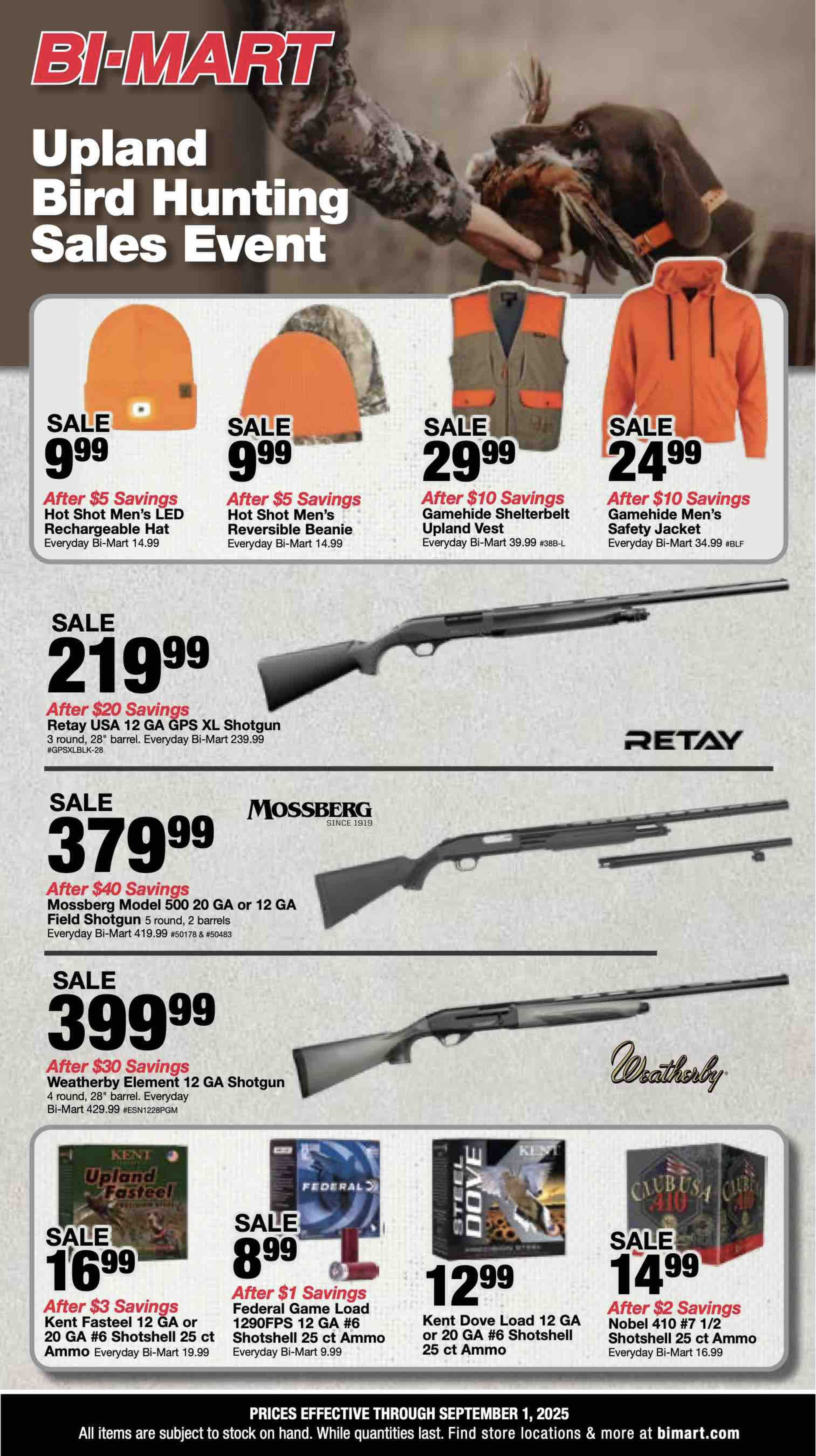 August 19 Upland Bird Hunting Flyer